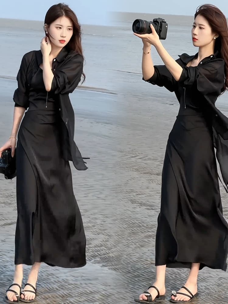レース ワンピース エレガント シアーレース ロングワンピース