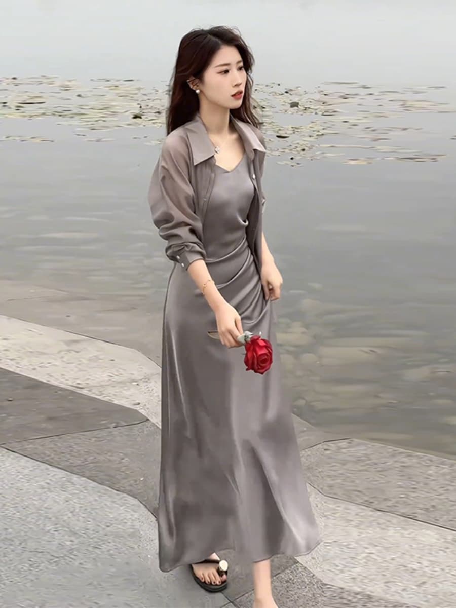 レース ワンピース エレガント シアーレース ロングワンピース
