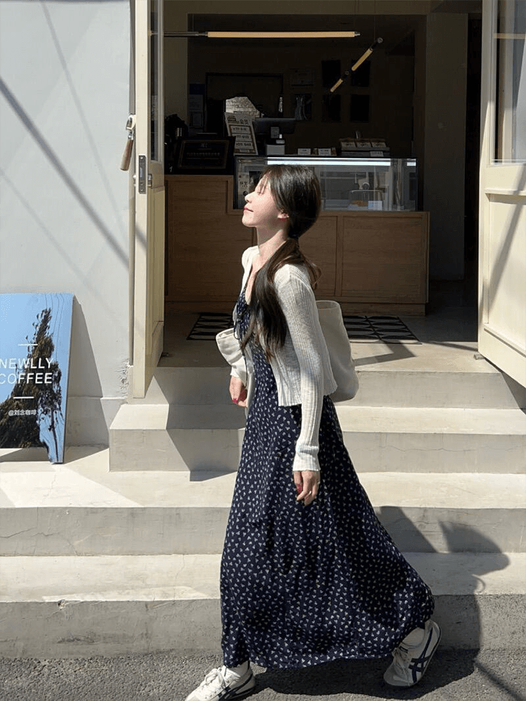 レース ワンピース 小花柄ゆらめきキャミワンピース