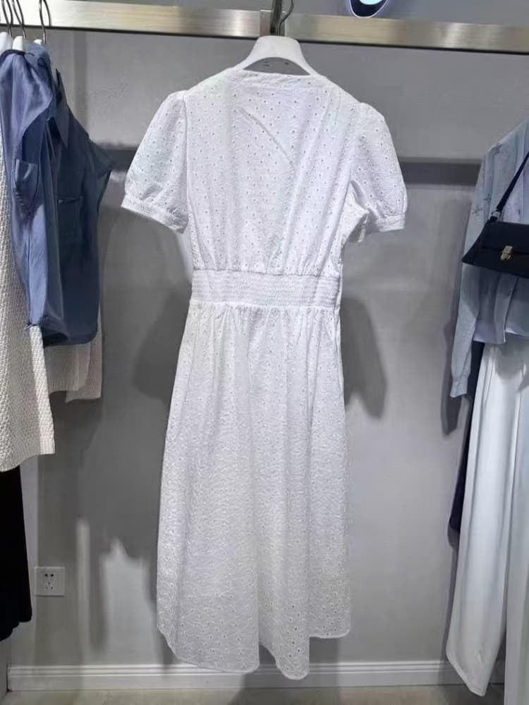 レース ワンピース 優美レース 前開きロングワンピース