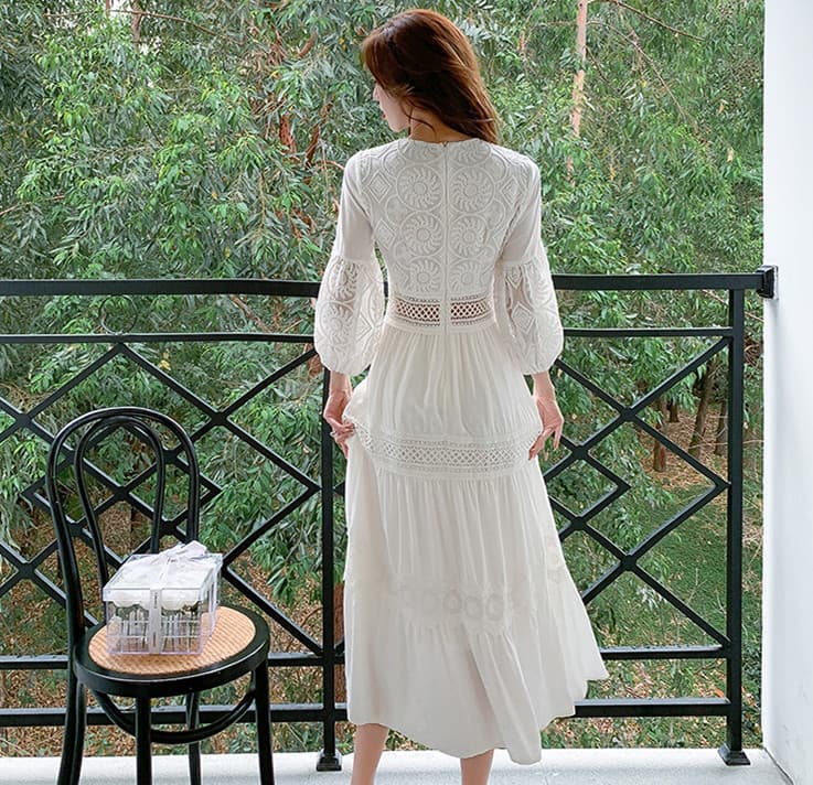 レース ワンピース レディース 上品レース ロングワンピース 春夏リゾート向け マキシ丈