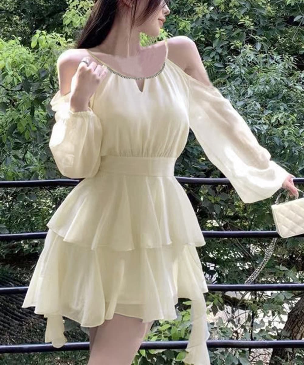 レース ワンピース タイトシルエット オフショルダーミニワンピース 夏服