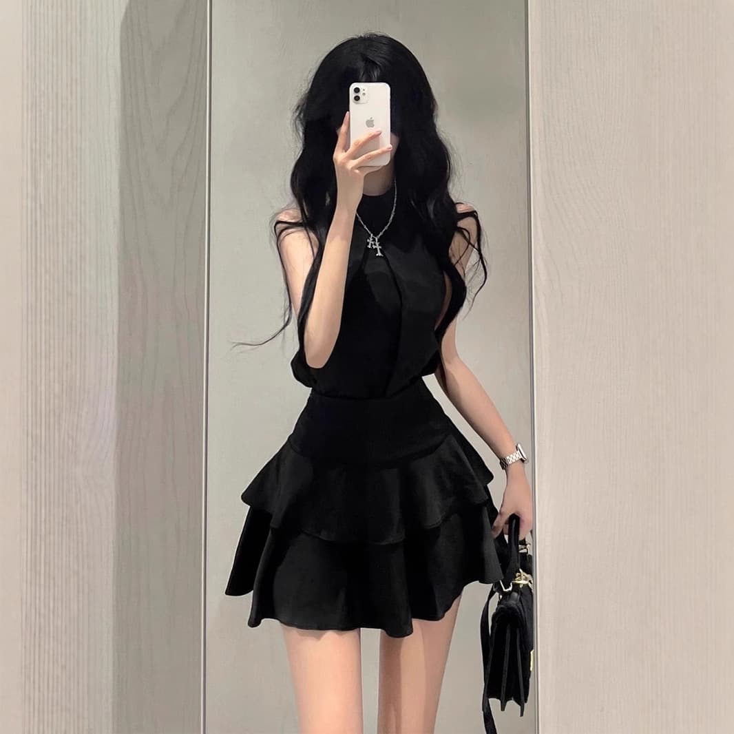 レース ワンピース 優美なティアードスカート重ね ワンピース