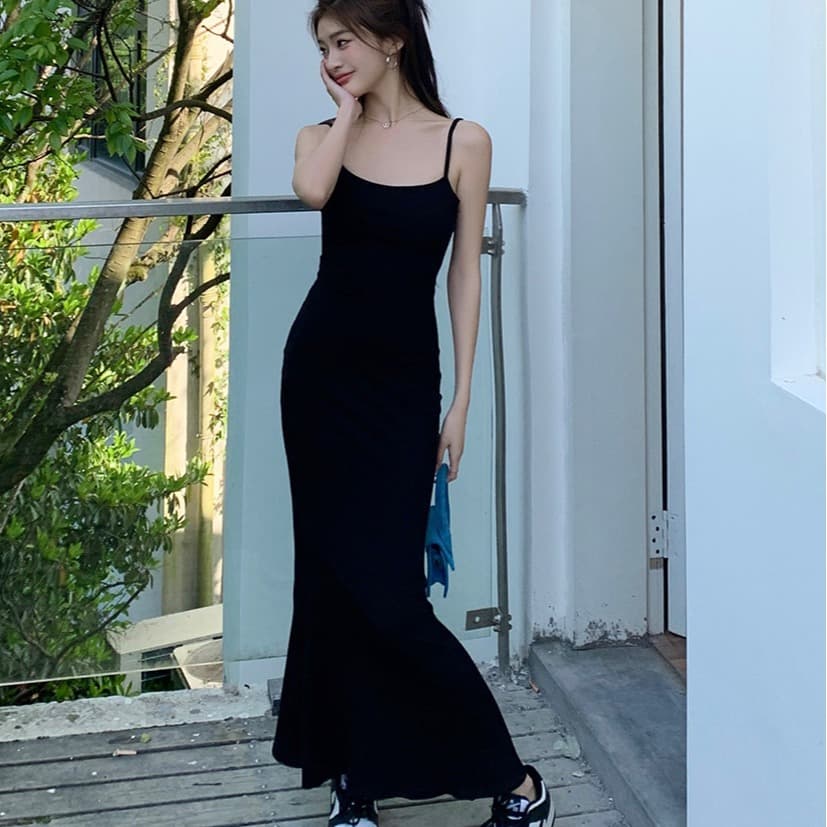 レース ワンピース しなやか美人キャミロングワンピース